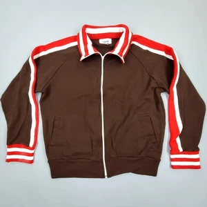 Vintage 70s Vardon Trainingsjacke Herren Large Braun Full Zip Acryl Stretch - Bild 1 von 11