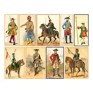 Antiguo Uniforme Militar Ilustraciones, Arte Militar, HOJA ADHESIVA CORTADA Y PELADA - Imagen 1 de 3