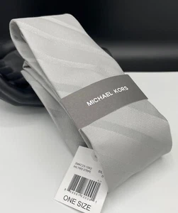 MICHAEL KORS Men's Silk Blend Tie ~ Silver ~ Halyard Stripe ~ NEW MSRP: $69.50 - Picture 1 of 4