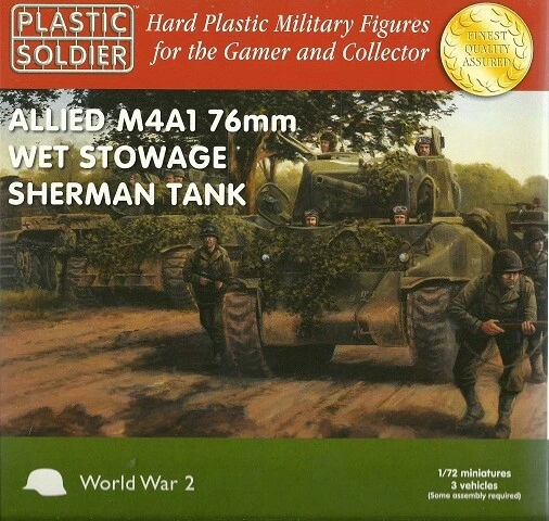 Soldato Di Plastica 1/72 M4A1(76)W Sherman (3 Carri Armati Facili Da Assemblare) - Immagine 1 di 1