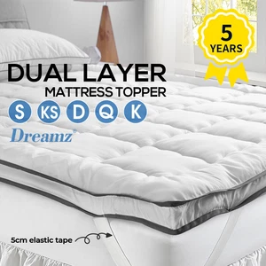 Dreamz Mattress Topper Pillowtop Luxury Bedding Mat Pad Protector Cover All Size - Picture 1 of 54
