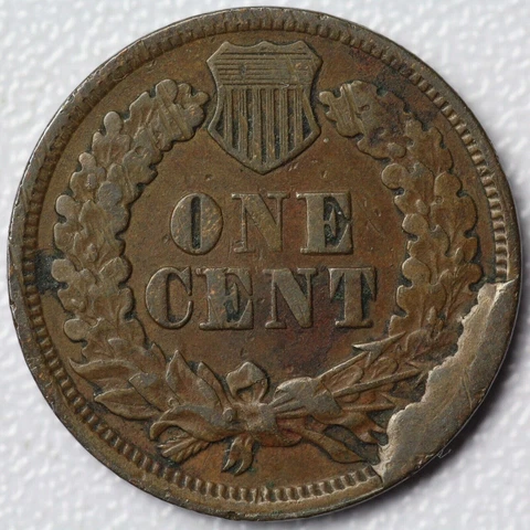 1864 Bronze Indian 1c Cent - Large Reverse Cud - Unlisted Discovery Piece! Cover