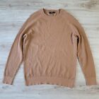J Lindeberg Size L Knit Sweater Sweatshirt Jumper Pullover Round Neck Brown