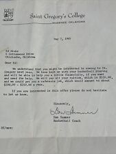 Shawnee Oklahoma Saint Gregory College 1965 Basketball Scholarship Offer Letters