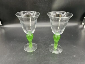 Pair Of Artland Handblown Iris And Fizz 8 1/8" Goblets - Picture 1 of 6