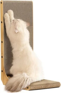 FUKUMARU Cat Scratcher, 26.8 Inch L Shape Cat Scratch PadIndoor Cats, Large Size - Picture 1 of 9