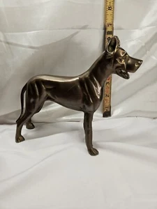 FIGURA DE GRAN DANÉS DE LATÓN DE COLECCIÓN 7" X 7-1/2" Mcm Estatua - Imagen 1 de 7