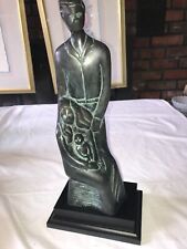 15" BRONZE Art STATUE Family MAN Father WOMAN Mother & CHILD Baby FACELESS 5 lbs