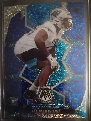 2022 Panini Mosaic Ikem Ekwonu Rookie Panthers Blue Sparkle Prizm SP #369 NM-MT - Image 1 of 2