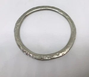 silberner gehämmerter Armreif - Edelstahl Armreif, oder Ring Gr.10 verstellbar - Bild 1 von 19