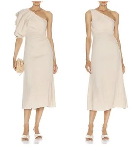 Vestido Johanna Ortiz Sea Island Un Hombro Crepón Convertible Midi Talla 6 Defectos - Imagen 1 de 14