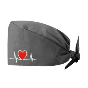 Unisex Surgical Scrub Cap Doctor Nurse Cotton Hemmed Hat Women Men Adjustable - Picture 1 of 41