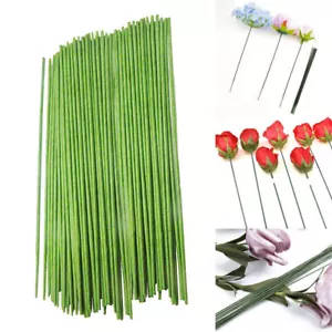 100-500 Pcs Plastic Floral Stem Artificial Flower Rod Plant Wire Green 7/10 inch - Picture 1 of 13