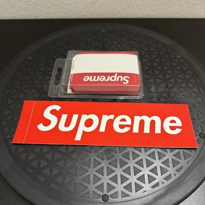 SUPREME x C-LINE NAME BADGE STICKERS RED (PACK OF 100) box logo - FW20 - Image 1 of 4