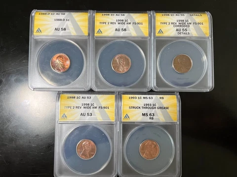 Error Coins, Variety Coins, 1998 wide am cent error coin, FS-901 Ty2 rare scarce Cover