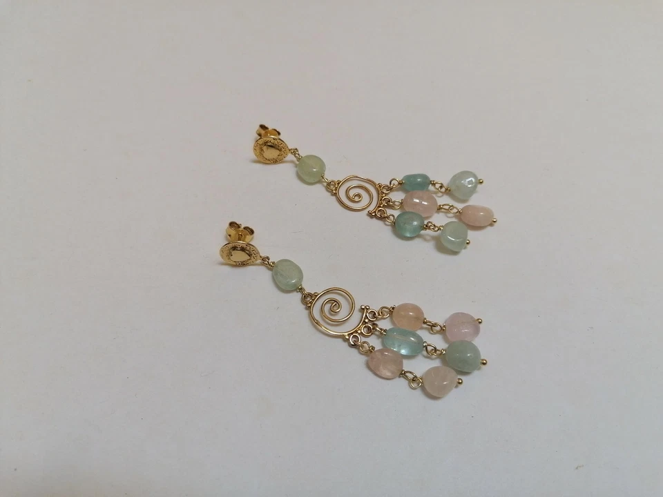 Orecchini pendenti in argento con Berilli - Immagine 1 di 3