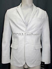 New Stylish Men Genuine Lambskin Napa Leather Blazer White Two Button Soft Coat