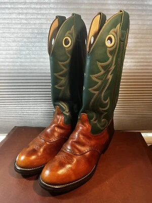 Botas de Vaquero DURANGO Para Hombre Talla 11.5EE Buckaroo Verde/Marrón 17” Alto Cuero BONITAS Foto 1 de 4