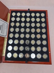 First Commemorative Mint 56 State quarters Gold Plated in wooden case - Picture 1 of 3