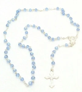 Rosario de cuentas de vidrio azul de Italia - Imagen 1 de 2