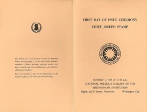 #1364 First Day Ceremony Program 6c American Indian Stamp with Autograph - Picture 1 of 1