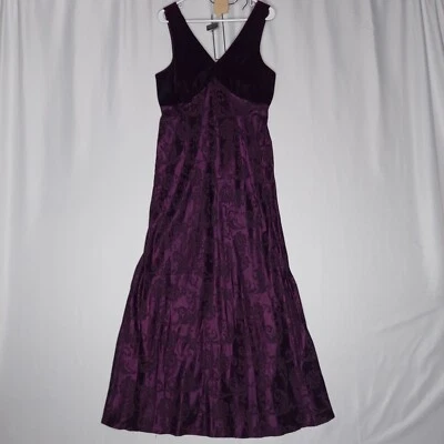 Roberta Dress 13/14 Purple Empire Maxi Floral Satin Y2K 90's Whimsigoth Hoco - Image 1 of 4