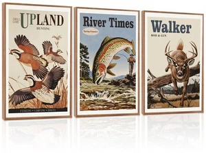 Arte de pared occidental vintage grande, decoración de caza de faisanes, juego de decoración de pared de granja de... - Imagen 1 de 4