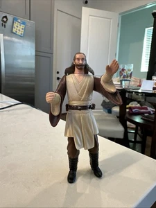 Star Wars Modellino Qui-Gon Jinn 2008 Hasbro 3,75" Episodio I Usato - Foto 1 di 4
