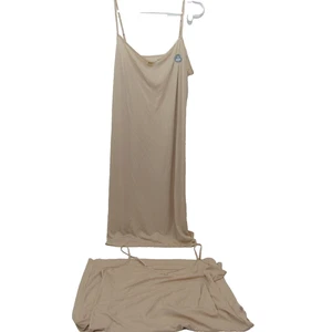 Marks & Spencer Full Slip Dress Womens 14 Beige Adjustable Strap l 2 Pack Set - Picture 1 of 8