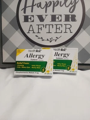 Lote de 2 Tabletas Salud A2Z ALERGIA Clorfeniramina 24 Comprimidos Exp:07/27 #410 Foto 1 de 4