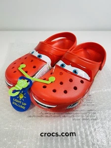 Disney Pixar Lightning McQueen Light Up Crocs Size Men's 10 205759-610 BRAND NEW - Picture 1 of 7