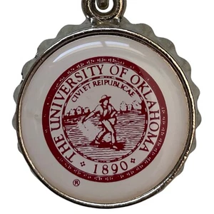 University of Oklahoma Bottle Cap Bottle Top Keychain Vintage - Picture 1 of 3
