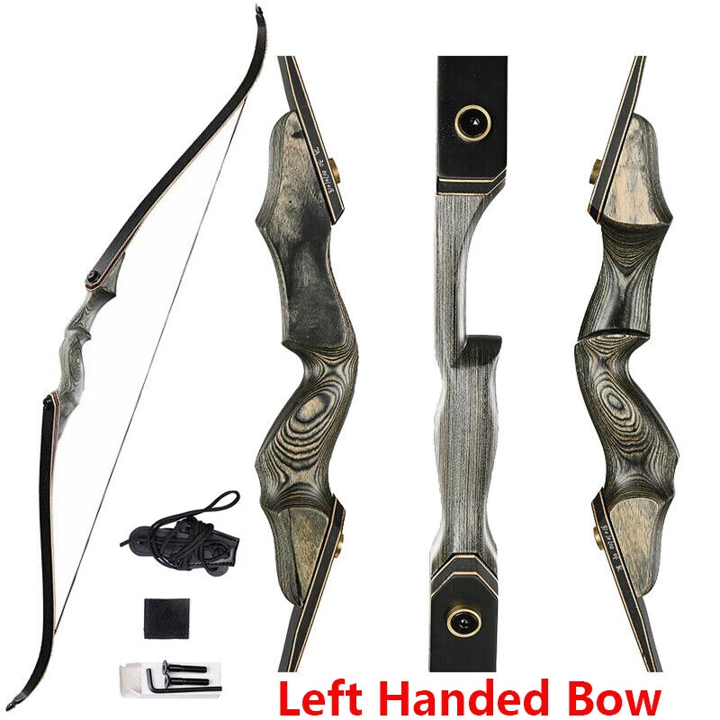 60" Archery Takedown Recurve Bow Left Hand 25-50lbs for Adult Hunting & Target - Image 1 of 4