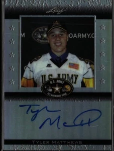 2012 Leaf Metal #ATATM1 Tyler Matthews Army Prismatic Silver Auto - Picture 1 of 2