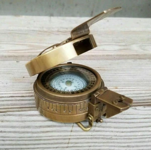 SOLID BRASS NAUTICAL BRITISH MILITARY WW2 MARK III PRISMATIC POCKET COMPASS GIFT - Picture 1 of 5