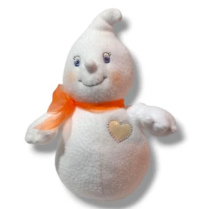 Hallmark Glimmer The Ghost Plush-Embroidered Eyes-HBO1477-White-Orange-12 Inch - Picture 1 of 9