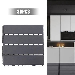 12" x 12" Interlocking Deck Tiles 30 Packs Outdoor Patio Floor Tiles Dark Gray - Picture 1 of 12