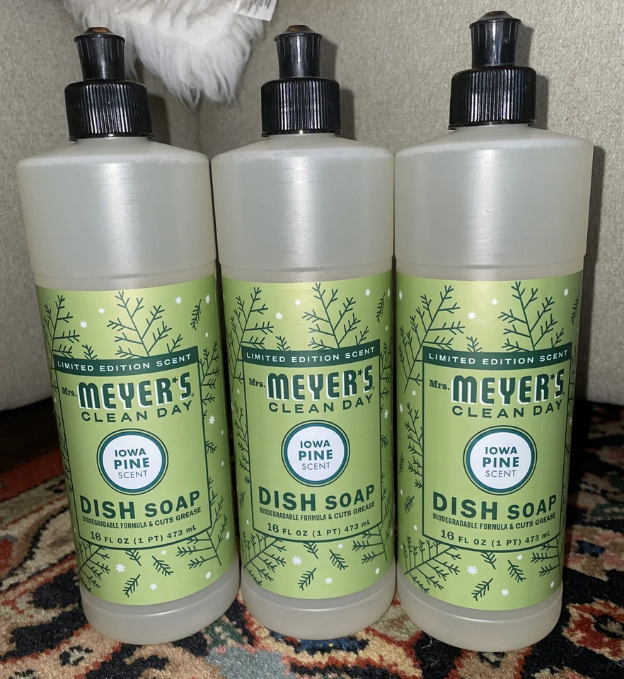 Paquete de 3 jabones para platos MRS MEYERS edición NAVIDAD PINO IOWA VACACIONES de temporada Foto 1 de 1