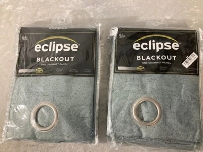 Juego de 2 paneles Eclipse Blackout ojales 42" x 84" Windsor Jade 100 % poliéster Foto 1 de 4