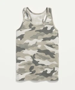 Old Navy Kids Girl Size XXL (18) Fitted Racerback Tank Top ~ Gray Camo … NWT - Picture 1 of 2