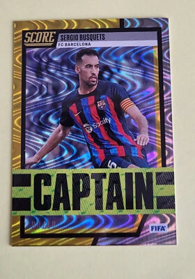 Panini FIFA SCORE 2022-23 gold swirl card CAPTAIN No3 BARCELONA S.BUSQUETS 08/10 - Image 1 of 2