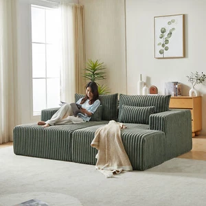 87" Oversized Sectional Lounge Chaise ,No Assembly Required,Cloud Plush Loveseat - Picture 1 of 12
