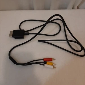 Genuine Official OEM Microsoft XBOX 360 S Slim Black Composite AV Cable UNTESTED - Picture 1 of 7