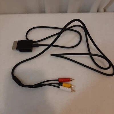 Genuine Official OEM Microsoft XBOX 360 S Slim Black Composite AV Cable UNTESTED - Image 1 of 4