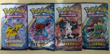 Pokemon Leggende Iridescenti 4 Booster Packs (Shining Legends) ARTSET +PIN Promo