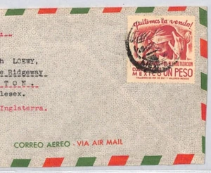 MEXICO Air Mail GB Middx Kenton c1945 Cover {samwells-covers} ZN51 - Picture 1 of 10