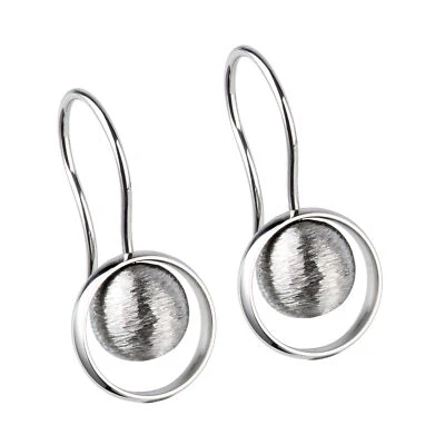 Ernstes Design Ohrringe E326 Edelstahl Hänger Kugel Ohrhänger - Bild 1 von 3