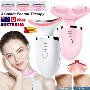 LED Microcurrent Face Neck Skin Tightening Lifting Device Facial Beauty Machine+ - Picture 1 of 28