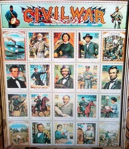 Civil War Heroes Commemorative Stamps POSTER AD 1985 USPS - Picture 1 of 7