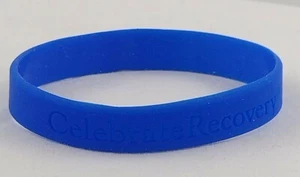 Celebrate Recovery 5 Blue Silicone Bracelet Wrist Band - Picture 1 of 6